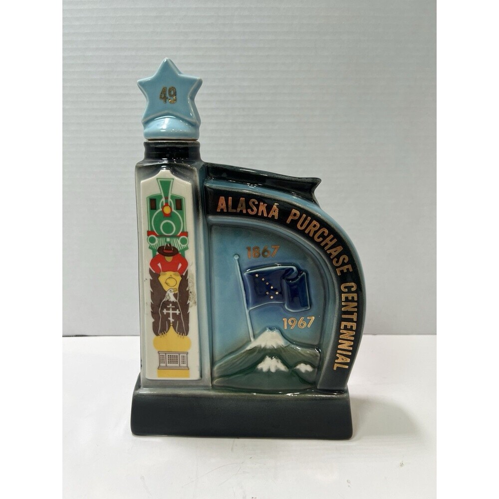 Jim Beam Alaska Purchase Centennial Purchase 1867-1967 Decanter Ceramic Empty